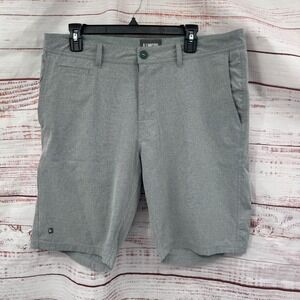 Linksoul Golf‎ Shorts Mens Size 35 Grey Heathered Flat Front Pockets Performance